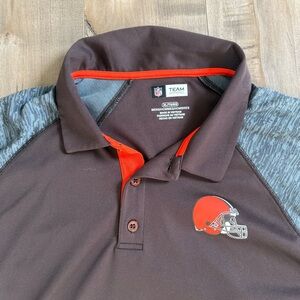 Cleveland Browns NFL Team Apparel Golf Polo Mens XL Brown Helmet Digital Camo